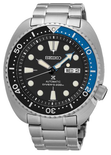Seiko Prospex Diver Turtle Stainless Steel / Black / Bracelet / Batman